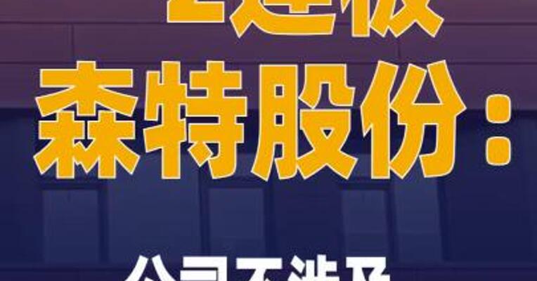 2连板森特股份：公司不涉及 “数据中心”相关业务