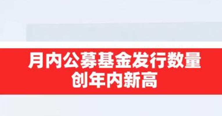 月内公募基金发行数量 创年内新高