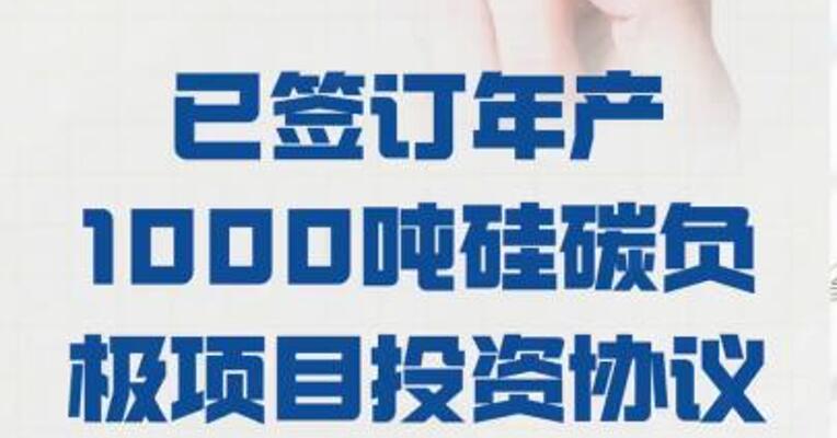 道氏技术：已签订 年产1000吨硅碳负极项目 投资协议