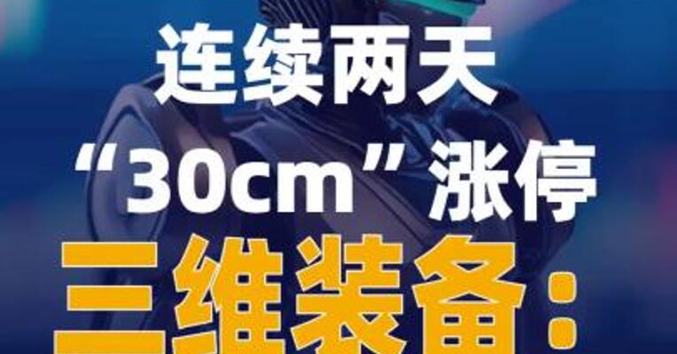 连续两天“30cm”涨停， 三维装备：未有机器人行业 客户