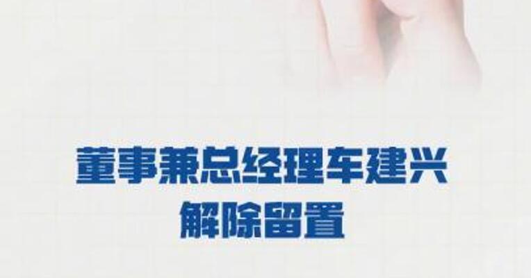 美凯龙： 董事兼总经理车建兴 解除留置