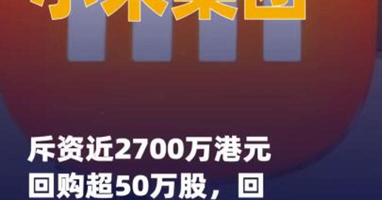 小米集团斥资近2700万 港元回购超50万股，回购价格 为历史最高