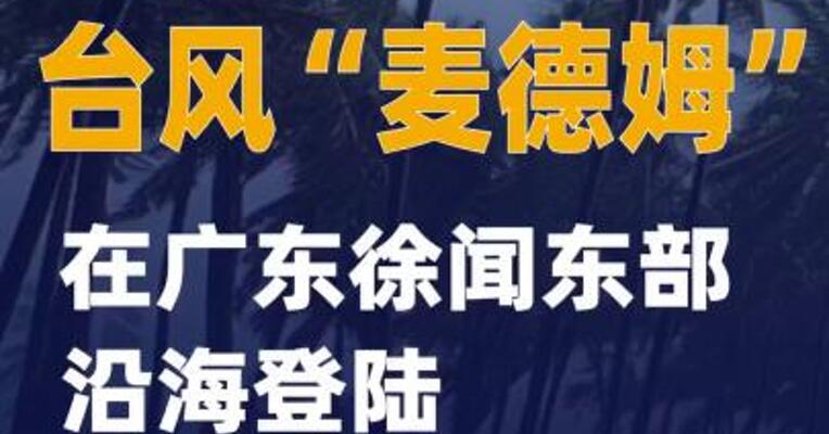 最大风力14级！台风“麦德姆”在广东徐闻东部沿海登陆