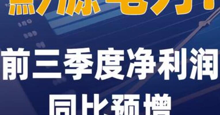 黔源电力：前三季度净利润同比 预增70%~100%