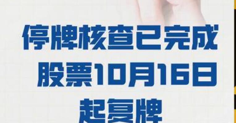 天普股份：停牌核查已完成 股票10月16日起复牌