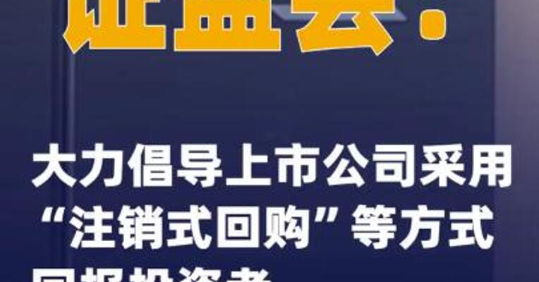 证监会：大力倡导上市公司采用 “注销式回购”等方式回报投资者