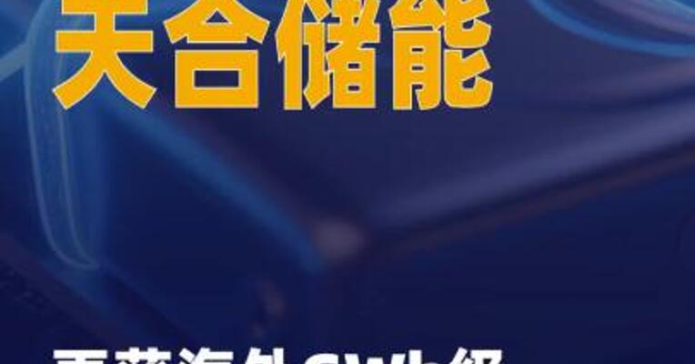 天合储能再获海外GWh级 储能大单