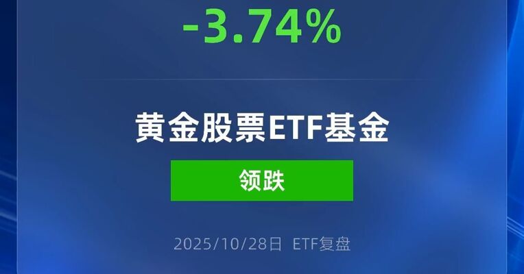 黄金股票ETF基金跌超3%
