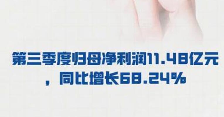 山东黄金：第三季度 归母净利润11.48亿元， 同比增长68.24%