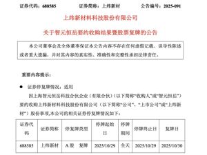 智元入主，有了新进展！上纬新材，复牌！