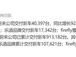 比亚迪，10月销售超44万辆！蔚来、小米交付超4万台！零跑超7万台！理想交付超3.1万辆，小鹏同比增长76%