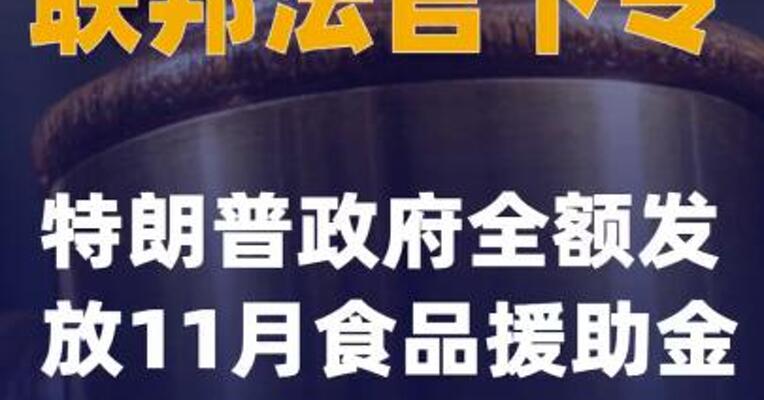 联邦法官下令特朗普政府全额发放11月食品援助金