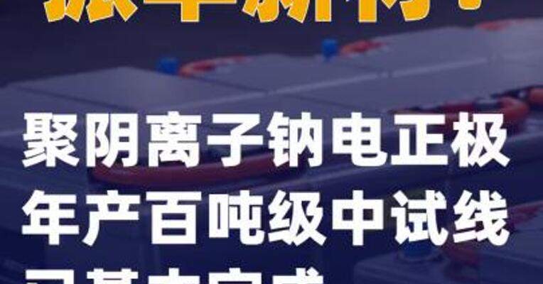 振华新材：聚阴离子钠电正极年产百吨级中试线已基本完成