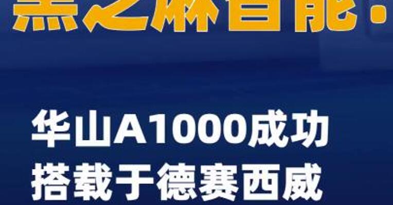 黑芝麻智能：华山A1000成功搭载于德赛西威全新低速无人车