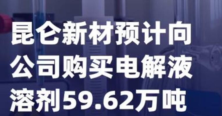 海科新源：昆仑新材预计向公司购买电解液溶剂59.62万吨