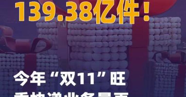 139.38亿件今年“双11” 旺季快递业务量再创新高