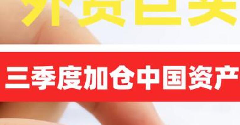 外资巨头三季度加仓中国资产