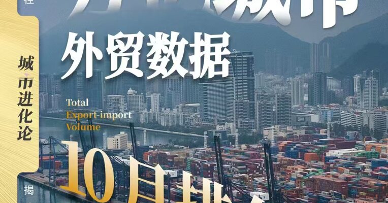 万亿城市外贸数据10月排名                        