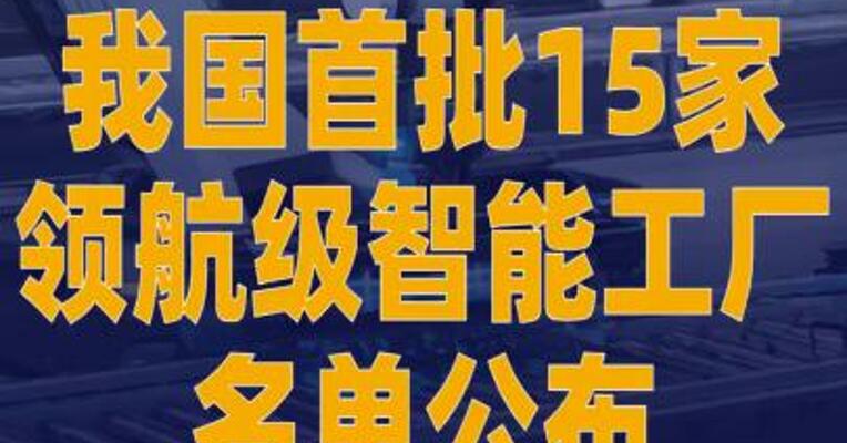 我国首批15家领航级智能工厂 名单公布！