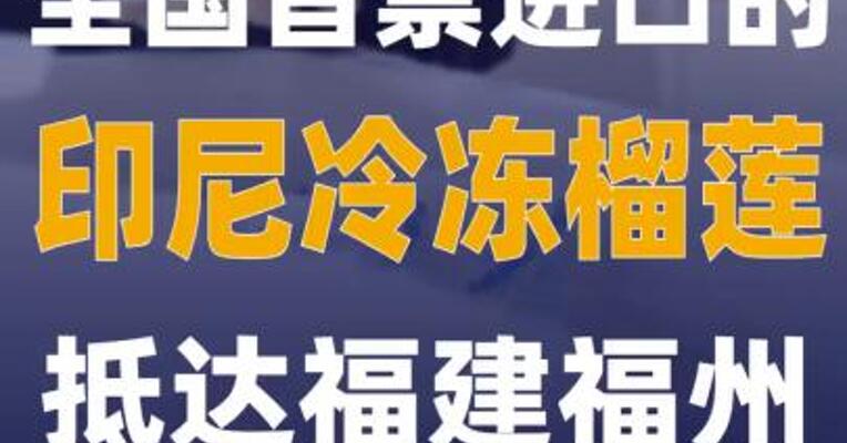 全国首票进口的印尼冷冻榴莲抵达福建福州