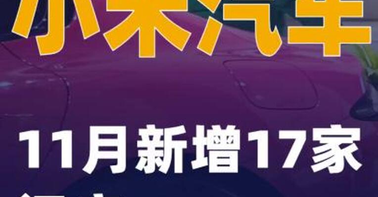 小米汽车：11月新增17家门店