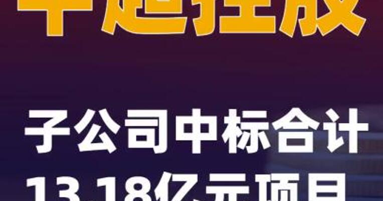 中超控股：子公司中标合计13.18亿元项目