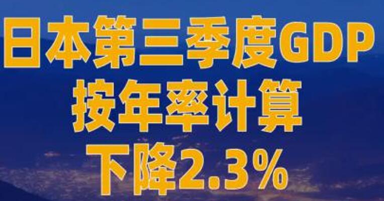 日本第三季度GDP 按年率计算下降2.3%