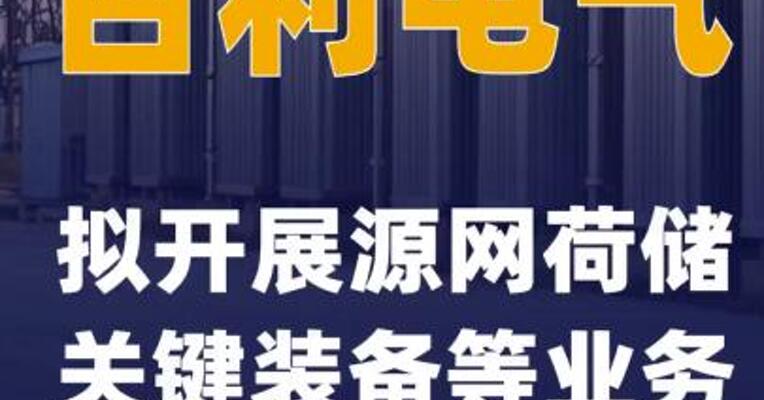 百利电气：拟开展源网荷储关键装备等业务