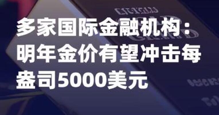 多家国际金融机构：明年 金价有望冲击每盎司5000美元