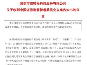 这家公司突然公告：公司及实控人被证监会立案！