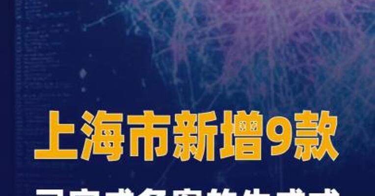 上海市新增9款已完成备案 的生成式人工智能服务