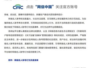 规范网络名人账号行为管理！中央网信办发文