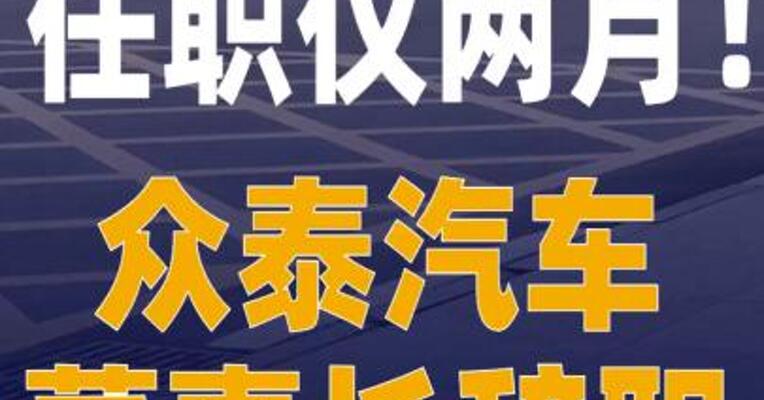 任职仅两月众泰汽车董事长辞职