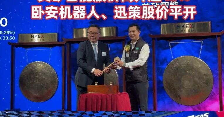 六锣齐鸣！港股今日迎来六只新股上市， 英矽智能股价高开超45%， 卧安机器人、迅策股价平开