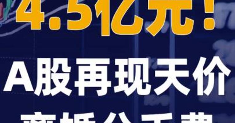 4.5亿元！A股再现天价离婚 分手费