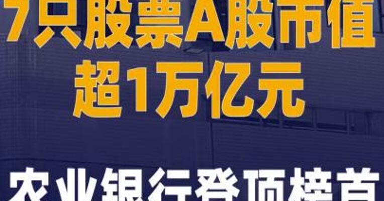 7只股票A股市值超1万亿元 农业银行登顶榜首