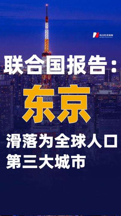 聯(lián)合國報(bào)告：東京滑落為全球人口第三大城市
