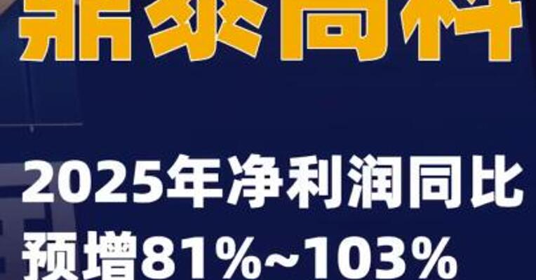 鼎泰高科：2025年净利润同比预增81%~103%