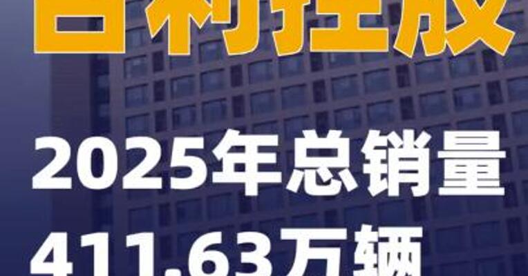 吉利控股2025年总销量411.63万辆