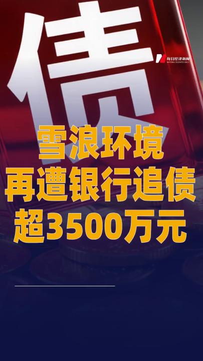 雪浪環(huán)境再遭銀行追債 超3500萬元