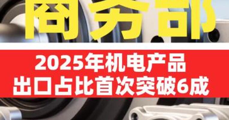 商务部：2025年机电产品出口占比首次突破6成