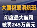 大面積取消航班 印度最大航司 被罰245萬美元