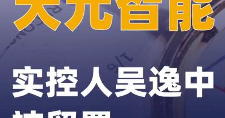 天元智能：实控人吴逸中被留置