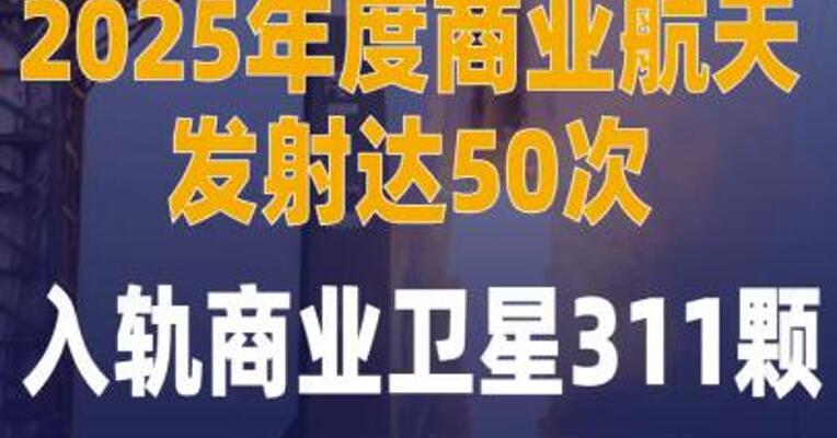 2025年度商业航天发射 达50次 入轨商业卫星311颗