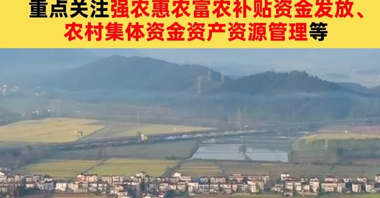 中共中央办公厅发文，明确对村巡察工作监督重点：聚焦农村群众身边不正之风和腐败问题，重点关注强农惠农富农补贴资金发放、农村集体资金资产资源管理等