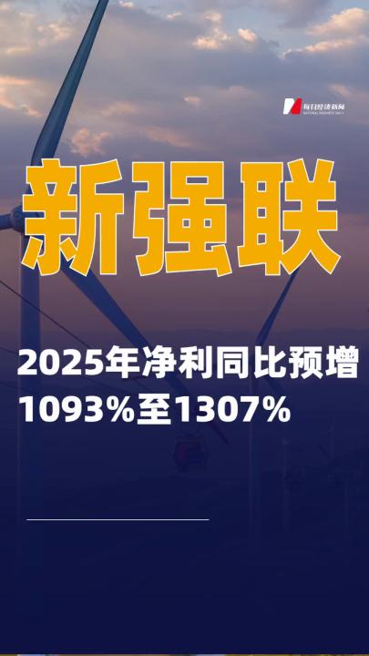 新強(qiáng)聯(lián)：2025年凈利同比預(yù)增1093%至1307%