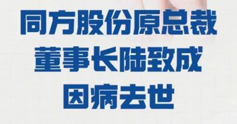 同方股份原总裁、董事长 陆致成因病去世