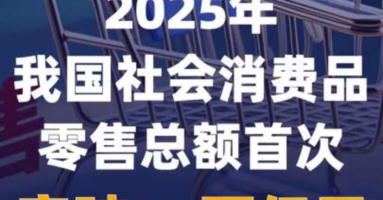2025年我国社会消费品零售总额 首次突破50万亿元