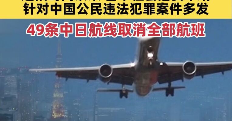 外交部和中国驻日本使领馆提醒：中国公民春节期间避免前往日本；49条中日航线取消全部航班