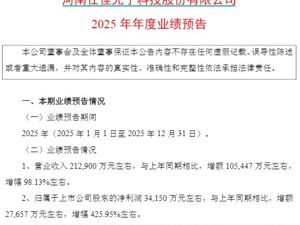 2025年净利同比预增约426%！这家A股公司最新公告